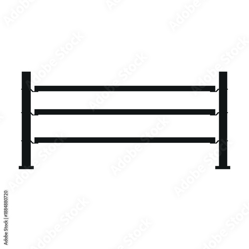 Vector flat horse show jumping obstacle isolated on white background