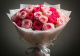 Elegant bouquet of pink and red roses for special occasions.