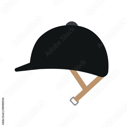 Vector flat horse riding helmet isolated on white background