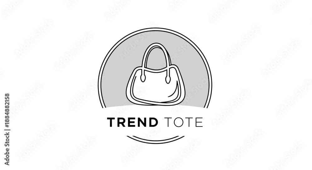 Obraz premium Simple Handbag Illustration with Text.