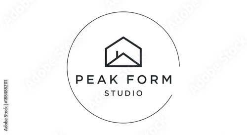 Peak Form Studio Black Logo Design.