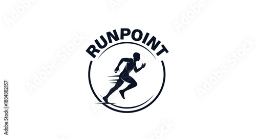 Running Man Logo Design Element.