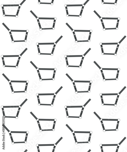 Vector seamless pattern of flat horse halter isolated on white background