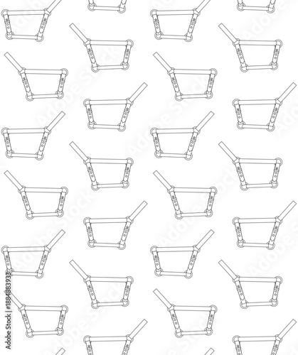 Vector seamless pattern of flat horse halter isolated on white background