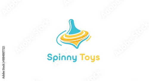 Colorful Spinning Top Toy Illustration Design.