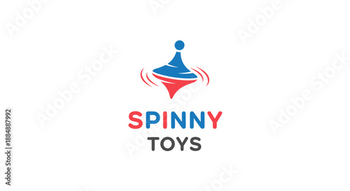 Spinny Toys Logo Design with Spinning Top.