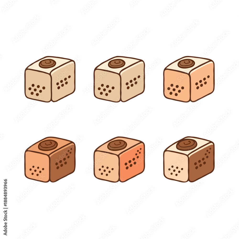 custom made wallpaper toronto digitalSet of six dice with different patterns isolated on white background, Vector, illustration