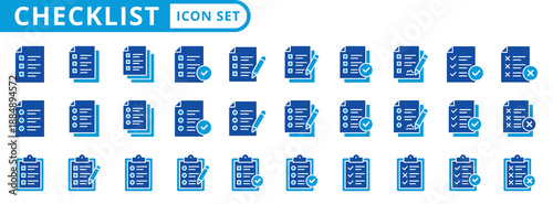 checklist icon pack outline style vector collection for evaluation and survey