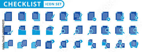 document icon pack flat style illustration collection for business administration