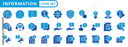 information icon pack flat style illustration collection for data and news