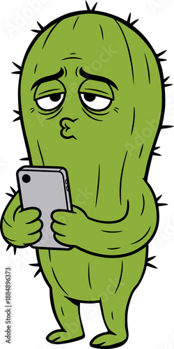 Grumpy cactus is taking a selfie