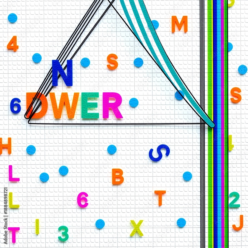 Fototapeta premium Colorful Letters on LEGO Background