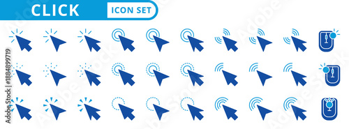 click icon pack flat style illustration collection for user interface and display