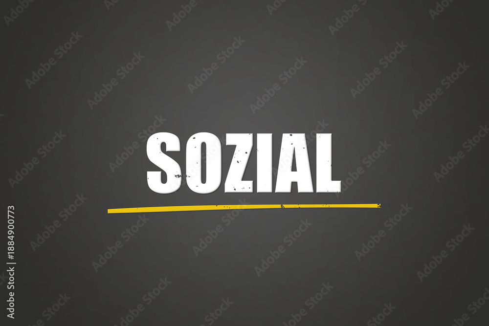 Obraz premium sozial (social) - A blackboard with white text.