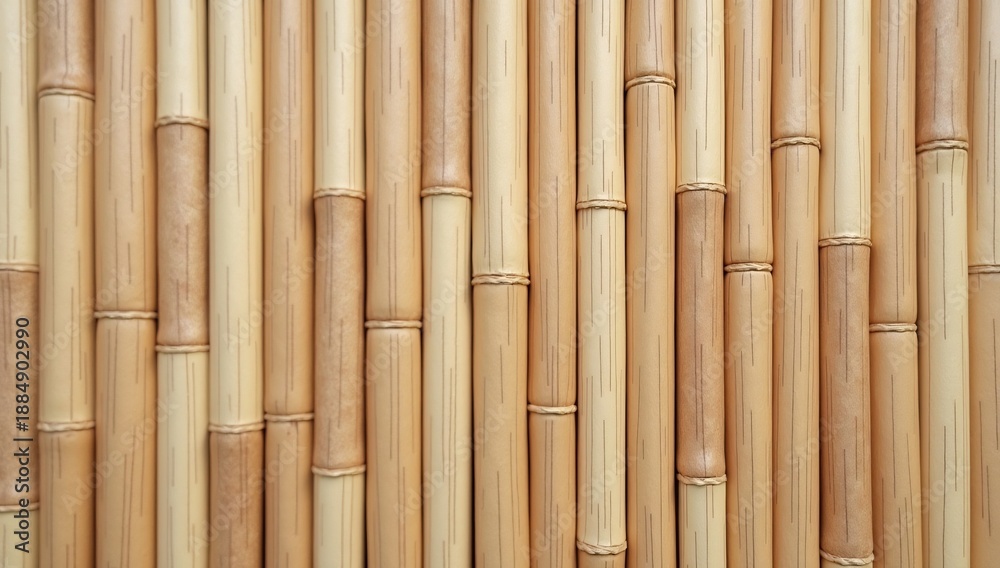 Naklejka premium Natural Bamboo Wall Texture Background Pattern.