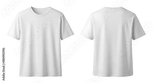 Blank white t-shirt front and back view