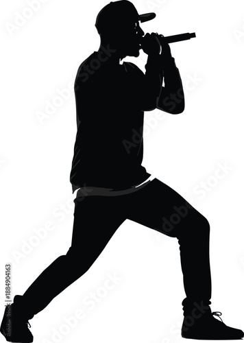 rapper, microphone, silhouette, music, hiphop, concert, performance, artist, stage, vocal, singer, shadow, urban, live, sound