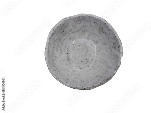 Fotografie Handmade ceramic dessert plate isolated on transparent background