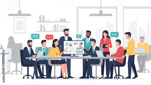 Diverse Business Team Meeting Office Discussion.