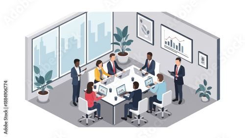 Business Team Meeting in Modern Office.