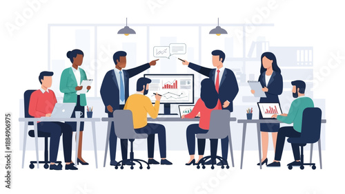 Business Team Celebrating Success in Meeting.