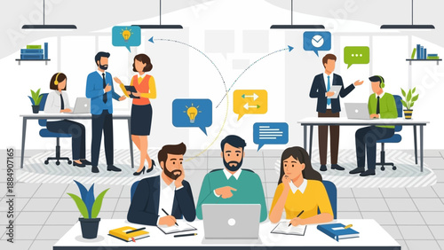 Team Collaboration in Modern Office Environment.