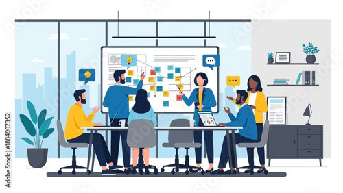 Team Meeting and Brainstorming Session.