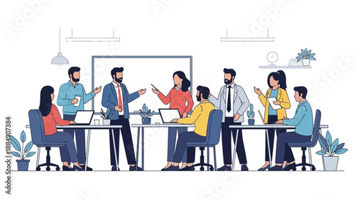 Group of People Discussing Around Table.