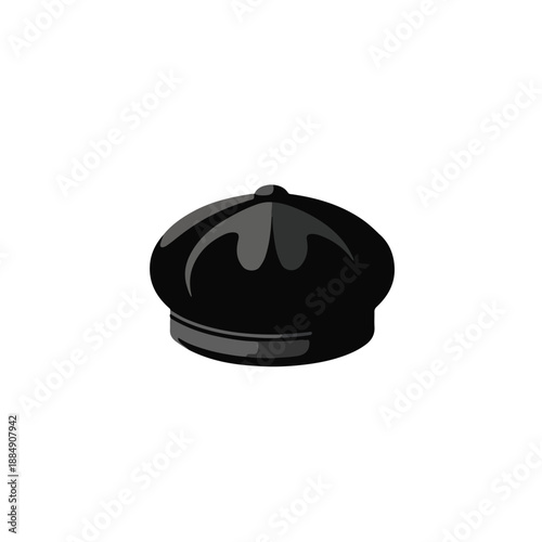 Traditional Black Muslim Cap Peci Flat Vector