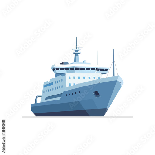 Large passenger ferry boat sailing on the open sea.