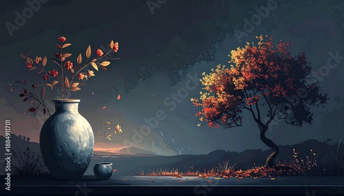 dark gradient background, copy space left, 