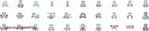 Collection of Lineal Farming and Gardening Icons