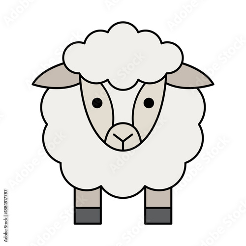Sheep Livestock Icon for Farm Agriculture and Rural Animal Farming