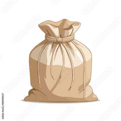 White Rice Sack Zakat Fitrah Flat Vector Icon