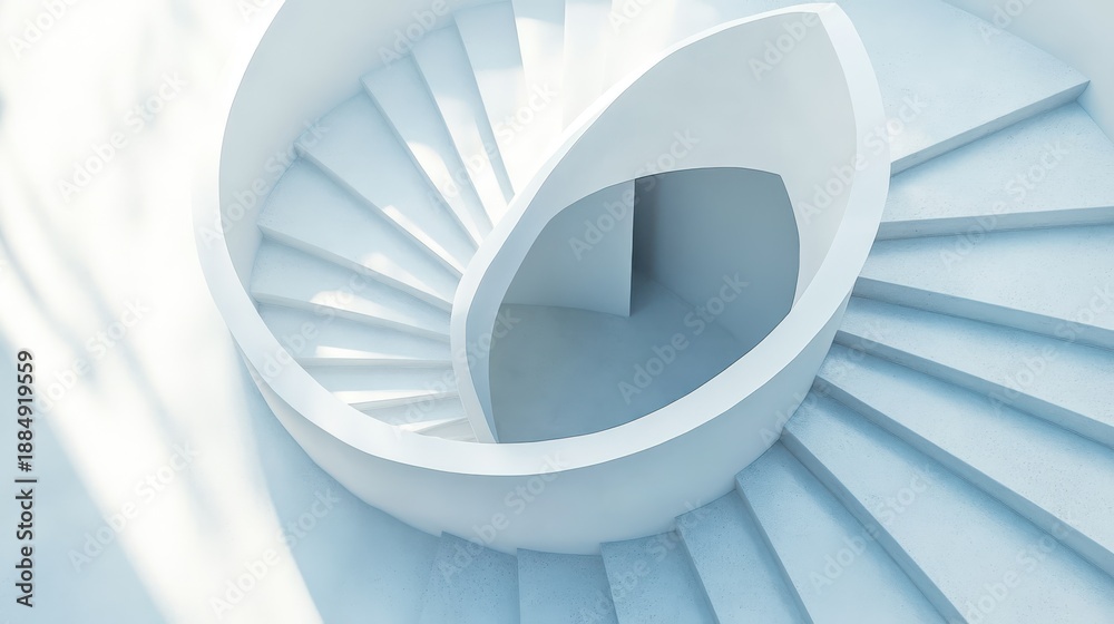 Fototapeta premium Elegant Spiral Staircase in Modern Architectural Design and Style