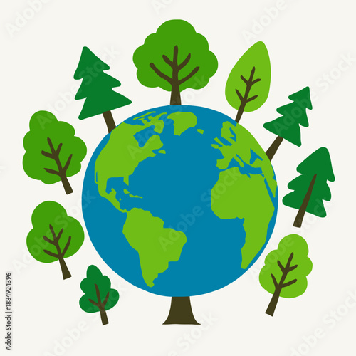 Earth Protected by Circular Forest Ring