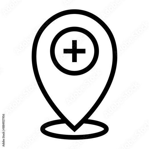 Line icon of a medical location