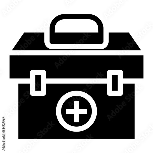 Solid icon of a first aid kit