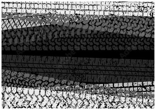 タイヤ跡フレーム風背景（コピースペース）｜Tire Track Frame Style Background