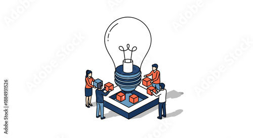 Foto Teamwork and collaboration to create a bright idea and innovation