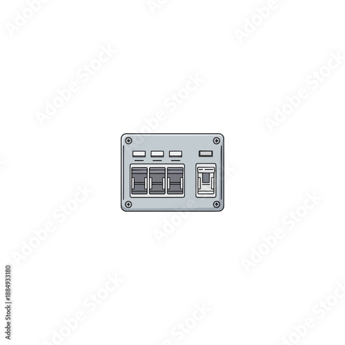 Electrical panel with circuit breakers and switches