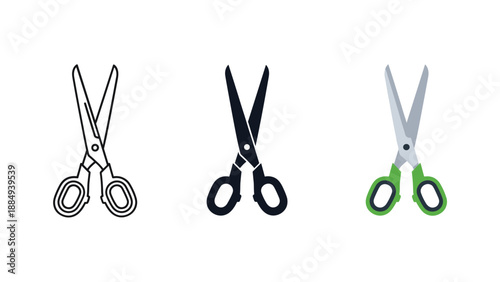 Three Different Styles of Scissors