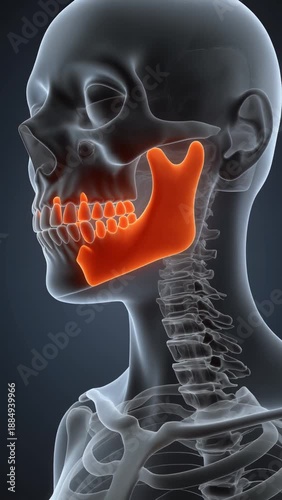 Dynamic Jaw and Mandible Anatomy Xray Sequence for Medical Visualization.