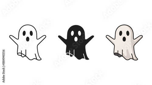 Trio of Ghosts in Various Styles