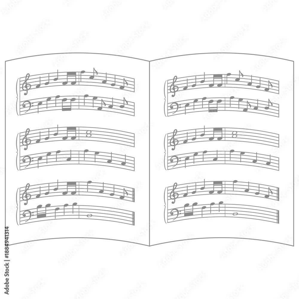 Naklejka premium 開かれている楽譜