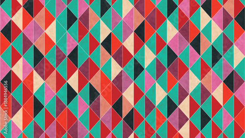 カラフル　三角　抽象的　模様　背景