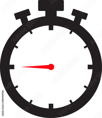 Clock icon. Stopwatch symbol. Countdown timer on transparent background.