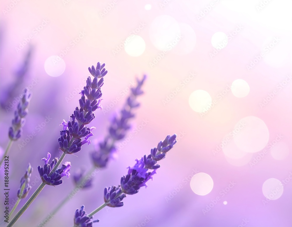 Obraz premium Close-up of lavender with bokeh effect. Sunlight and purple hues