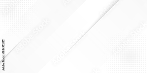 Modern abstract white background with soft diagonal lines and dotted halftone texture. Clean minimal design template for business, technology, corporate, digital, or presentation projects.