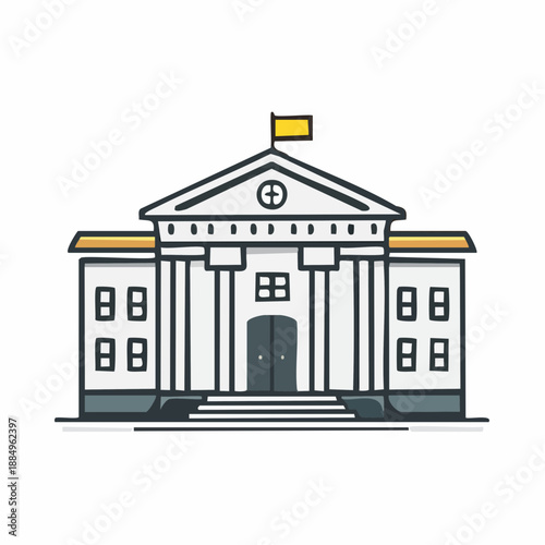 Government Bank Building Color Icon